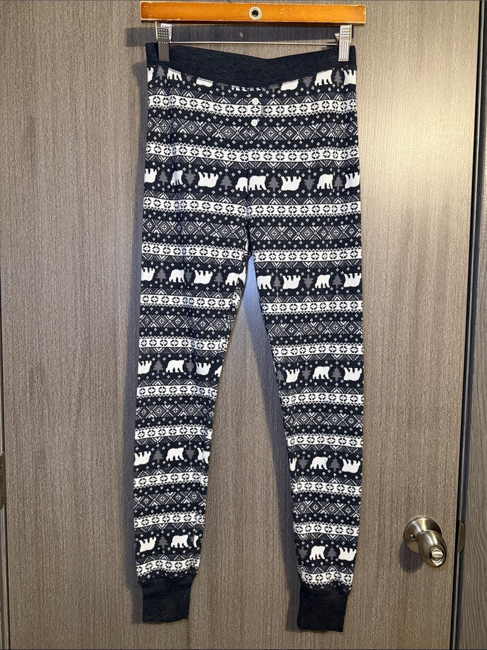Old Navy Women's Thermal Knit Winter Themed Pajama Joggers Size Small EUC